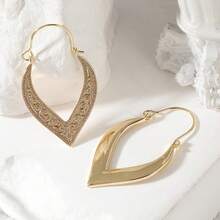 DIYCCPC Bohemian Geometric Hollow Earrings, Creative Jewelry For Beach Vacation Strolls - Gold - View 7