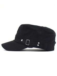 1pc Unisex Rivet Military Flat Top Baseball Cap With Adjustable Strap, Suitable For Outdoor, Hiking, Vacation, Daily Use, Sun Protection - Multicolor - View 7