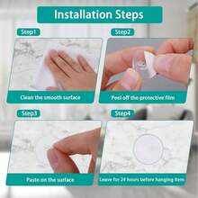 20/40/70/100/135/170Pcs Self-Adhesive Transparent Ceiling Hooks, Suitable For Decorations, Christmas Banners, Party Supplies, Removable Without Traces, Suitable For Tiles, Walls, Easy Installation - Clear - View 5