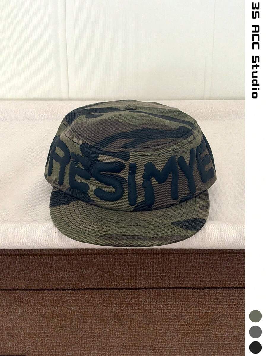 Soft Top Flat Bill Hat Colorblock Vintage Skateboard 5-Panel Cap Women Camouflage Flat Brim Hat BiteBerry Original New American Letter Contrast Color Corduroy Plaid Baseball Cap Couple Fashion Simple Casual Versatile Sun Protection Baseball Cap Outdoor Street Skater Hippie Chicks Style Hat