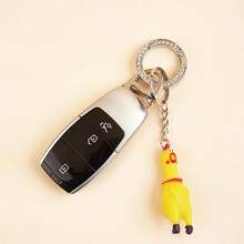 1PC Cartoon Screaming Chicken Keychain, Mini Stress Relief Chicken Pendant, Squeezable Screaming Chicken Charm, Car Key Chain Pendant, Bag Charm, Suitable For Zipper, Phone, Wallet Decoration Accessories, Great Gift - Multicolor - View 3