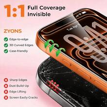 Blue Tempered Glass Screen Protector 3pcs Anti-Blue Light Screen Protector Suitable For IPhone 17 Pro Max/17 Pro/16/15/14/13/12/11 Series Ultra-Clear Tempered Glass Full Coverage Eye Protection Anti-Scratch Anti-Fingerprint Bubble-Free Comes With Convenient Installation Tool Box Compatible With Phone Cases Mother's Day Gift - 3PCS - View 7