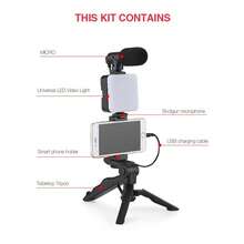 AY49 Portable RGB Pocket LED Fill Light Photography Light For Outdoor Live Streaming And Vlogging With Handheld Wireless Microphone For Mobile Phone - Set Of 4 Rgb Units - View 8