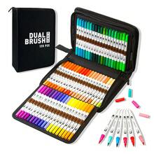 Tongfusop Drawing Pens, Black Pouch 120 Colors Fine Tip Pens, Dual Tip, Professional Watercolor Pens For Adult Painting, Calligraphy, Bullet Journaling, Giftable, Back To School Essential - Sets - View 2