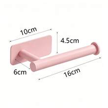 Stainless Steel Toilet Paper Holder - Self-Adhesive Wall Mount, No-Drill Installation, Bathroom Tissue Roll Dispenser With Square Base Halloween, Christmas Decorations - Pink - View 5