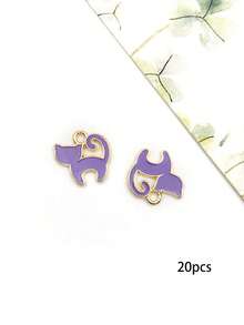 20pcs Multi-Color Cartoon Cat, Dog, Horse Oil Drip Pendant DIY Alloy Jewelry Accessories Necklace Bracelet Decorative Charms - 20pcs - View 33