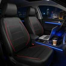 9pcs/4pcs Universal Reflective Leather Car Seat Covers With Zipper Design, Suitable For Airbags, Fit For SUV And Truck - Seat Covers - View 4