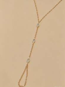 Best-Selling Bohemian Style Finger Chain Bracelet, Minimalist Marquise Cut Rhinestone Bracelet, Versatile Women's Hand Accessory, Delicate Jewelry Gift - Multicolor - View 5