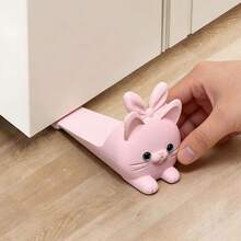 Door Stopper, 3D Printed, Pink Cat Design, Rabbit Ear 3D Structure, Non-Slip And Wear-Resistant Material, Prevents Door Collision, Avoids Finger Pinching, Stable Placement For Home And Office Spaces - C - View 4