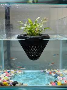 3D 列印小型浮水花盆，浮水水族植栽盆，水耕水生植物籃；適用於各種魚缸與水景裝飾 - 多色 - 查看 4