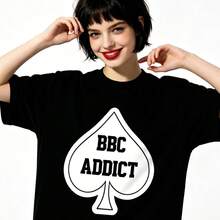BBC Use Only Black Queen Of Spades QOS Graphics Top Tshirt Sexy Tank Tops Naughty Hotwife Adult Humor Fun Flirtation Streetwear,Summer Tops,Y2k - Black - View 1