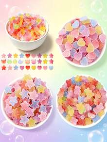 20/50/100 buah Permen Lunak Berwarna-warni Berbentuk Hati, Dekorasi Plastik DIY Cocok untuk Casing Ponsel, Jepit Rambut, Kerajinan Resin, Berbagai Aksesoris Bertema Cinta - Permen Gummy Buatan Sendiri - View 5