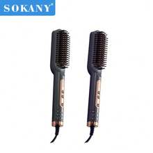 SOKANY 15008 直髮梳，陶瓷塗層，5段溫度設定，快速加熱，過熱保護，360°旋轉，適合日常使用/禮品 - 藍色 - 查看 5