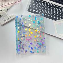 A5 Size Colorful Heart Pattern Portable Binder, Notebook Set, Large Capacity Sticker Book, Sticker Organizer, Pocket Book, Transaction Card Holder, Planner, Stamp Book, Sticker Book Refill, Photo Organizer, Stickers, Storage, Card Holder, Wallet, Card Storage, Candy Drop Stickers, Photo Album, Sticker Book Binder, Fan Event, Stationery. - A5 Heart-shaped Double Snap - View 16