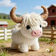 1pc Highland Cow/Giraffe/Heart Puppy Crochet Kit (Unfinished, Requires Simple Hand Crochet)! DIY Crochet Kit For Beginners, Includes Step-By-Step Guide And English Instructions. Desktop Decor Gift, Suitable For Halloween, Christmas, Graduation, Birthday - DIY Crochet Kit - View 1