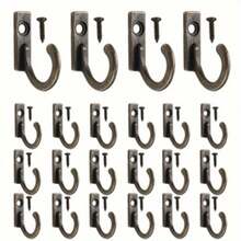 20pcs Antique Alloy Mini Hooks Single Hole Wall-Mounted Vintage Style ...
