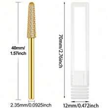 Gold-Plated Tungsten Carbide Nail Drill Bit With Portable Dust-Proof Storage Box, 3/32 Universal Shank, Fast Cleaning Of Nail Groove Residue, Salon And Home Dual-Use Nail Tool - Multicolor - View 7