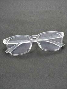 1 Pair Men's Minimalist Modern Transparent Glasses With Small Wing-Shaped Rivets, Suitable For Daily Life, Office, Reading, Watching TV, Gaming, Phone Decoration And Other Occasions - Clear - View 8