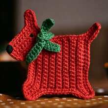 Handmade Crochet Dog Coaster, 4-Ply Milk Cotton Cute Animal Insulation Pad, Finished Product Not Kit - A - View 7