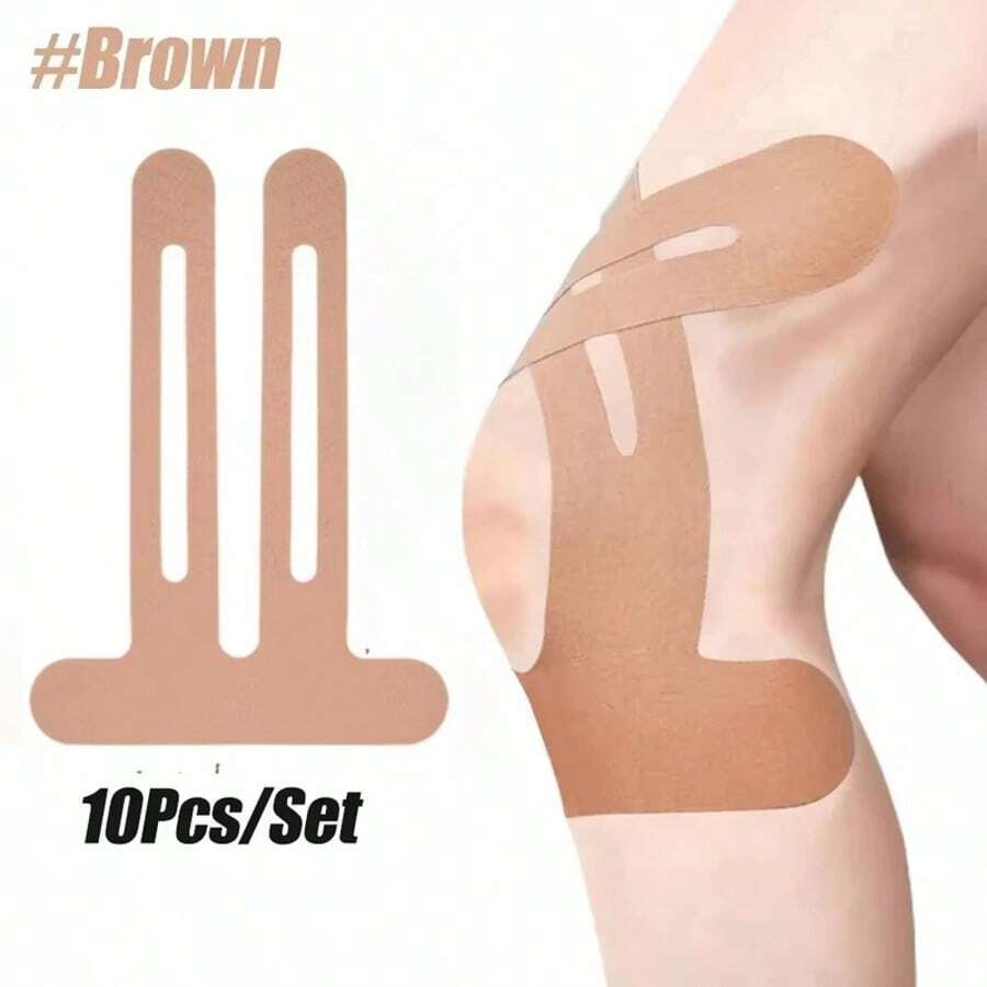 10pcs Knee Sports Tape, Waterproof Elastic Breathable, Provides Support And Stability For Running - Multicolor - View 1