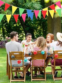 100/200/500pcs Colorful Banners Rainbow Flags Multicolor Fabric Bunting Garlands, Suitable For Grand Opening Ceremonies, Birthday Parties, Celebrations, Classrooms, Outdoor Garden Holiday Decorations, Shop Decor - A - View 6