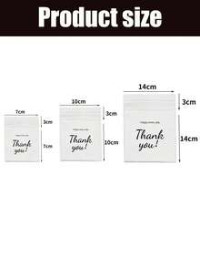 100pcs/50pcs, Multiple Sizes And Specifications, Translucent, Happy Every Day, Thank You Letter Bags, Jewelry Necklace, Earrings, Small Items Storage Bags, Self-Adhesive Sealing Bags, Dust-Proof, Wear-Resistant, Anti-Oxidation Packaging OPP Bags, Suitable For Daily Gatherings And Home Use - A - View 3