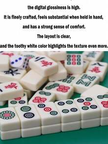 Authentic Mini Mahjong Set, Portable Mahjong Table Game For Outdoor Travel, Suitable For Family Entertainment And Outings, Interactive Game, Party Game, Holiday Game, Creative Small Gift, Travel Game, Ideal Halloween And Christmas Gift, Birthday Gift, Valentine's Day Gift - Multicolor - View 5