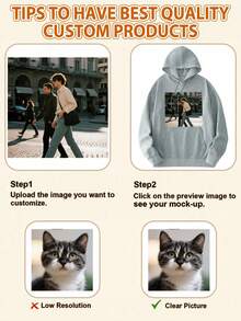DIY Personalized Men's Hoodies, Custom With Patterns, Logos, Slogans And Letters, Streetwear Casual Sweatshirt - Grey - View 4