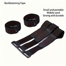 [Heavy-Duty Hook & Loop]  5Pcs  Heavy-Duty Black Reusable Hook And Loop Fastener Straps - Non-Slip Adhesive Backing, Multi-Functional, Durable, And Flexible. Strong Securing Ties - 5PCS - View 8