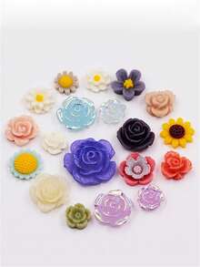 1pc Silicone Mold Liquid Powder Pink Mini Flower Shaped DIY Resin Jewelry Accessories Sunflower Rose Daisy Flower Silicone Mould For Epoxy Resin Crafts, Hair Accessories, Shoes Decoration Valentines - Style 3 - View 5
