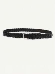2/1pc Women's Fashionable Woven PU Belt With Square Buckle, An Ideal Accessory Designed Specifically For Dresses - Multicolor - View 5