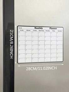 Erasable Fridge Magnet, Black Frame Monthly Calendar, Weekly Goal Tracker, Home Organization, Kitchen Whiteboard, Meal Planner, Chore List, Appointment Tracker, To-Do List, Reusable, Writable And Erasable, Home Organization, Office Supplies, Perfect For Busy Families, Weekly Planner, Vision Board - Multicolor - View 3