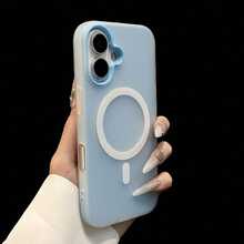 夏季清新色果凍感 2 合 1 磁吸手機殼，相容 iPhone 16 17 16e 17e，磨砂手感防摔硬殼，相容 iPhone 15 14 13 11 16 Pro Max 17 Pro Max 12 - 藍色 - 查看 11