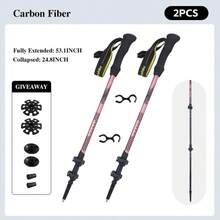 Ultra-Lightweight Carbon Fiber Trekking Poles, 3-Section Telescopic, Lightweight - 50% Lighter Than Aluminum, Durable, Shock-Absorbing. Chinese Dragon Embossed, Symbolizing: Auspiciousness/Power/Sacredness/The Power To Conquer Everything, Owning It Can Help You Conquer Every Mountain. - Multicolor - View 16