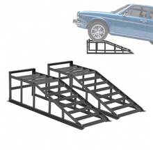 2000kg Lifting Platform, Heavy-Duty Car Lift For Car Care And Oil Changes, Shallow 23° Entry Angle, 27.5cm Height Adjustable, Professional Car Repair Ramp - 灰色 - 查看 7