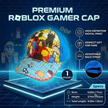 Roblox قبعة بيسبول حماية من الشمس 1 قطعة، قبعة سائق، قبعة بيسبول، بضائع ألعاب، قبعة سماء مرصعة بالنجوم بخمسة ألوان، قبعة بحافة مسطحة، قابلة للتعديل من الخلف، حماية من الأشعة فوق البنفسجية، هدية للاعبين، للجنسين - قبعة Roblo Boy A - مشاهدة 7