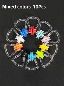 1/10pcs Silicone Swimming Nose Clips And Earplugs, Waterproof And Anti-Slip, Suitable For Swimming Training - Standard Model - View 10