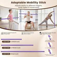 Premium Material Yoga Bar, Adjustable Stretching Bar For Exercise, Flexibility & Balance, Multi-Functional Fitness, Rehabilitation & Posture Correction - Multicolor - View 6