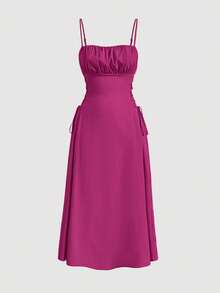 Women Midi Dresses - 亮粉紅色 - 查看 1