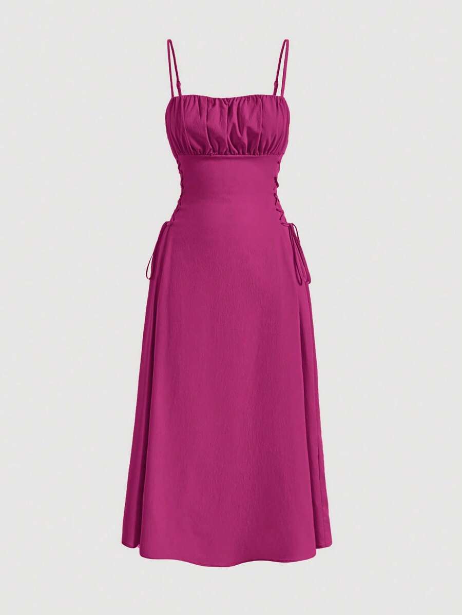 Women Midi Dresses - 亮粉紅色 - 查看 1