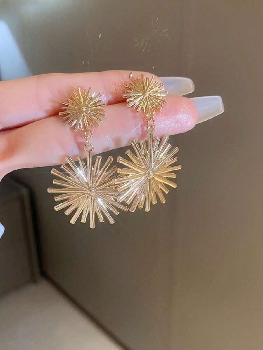 1 Pair Of Fashionable, Personalized, And Earrings Suitable For Women's Daily Commuting - Yellow Gold - View 1