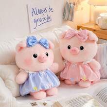 7.87-Inch/11.81-Inch Cute Piggy Plush Toy – Super Soft And Skin-Friendly. Anime-Style Plush Toy; Squeaky Toy; Suitable As A Desk Accessory, Room Decoration, Or Cuddly Toy For Children. - Multicolor - View 3