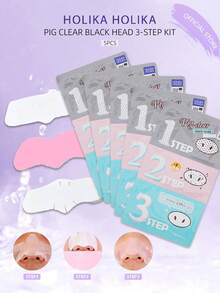 HOLIKA HOLIKA 5件套黑头去除三步套装 | 温和去除黑头并去角质，7克/0.24盎司*5 | 韩国化妆品 - 5 PCS - 查看 2