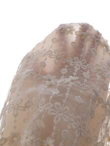 Young Girl Casual Fashion Peter Pan Collar Long Sleeve Lace Dress For Party Spring Autumn Winter - Beige - View 7