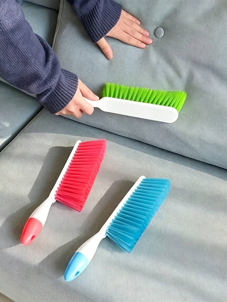 Thickened Plastic Long Handle Dusting Brush, Multi-Functional Cleaning Tool With Hanging Hole For Easy Storage, Suitable For Floors, Sofas, Kitchens, Desktops, Windowsills And Car Interiors - Multicolor - View 1