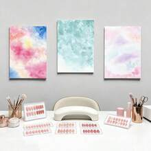 1入彩虹漸層假指甲展示卡，美甲攝影道具背景板，桌面美甲樣品展示紙 - 彩色 - 查看 11
