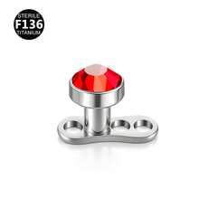 1 Set F136 Titanium Alloy 5A Flat Bottom Czech Cubic Zirconia Skin Piercing Stud Clavicle Implant Piercing Jewelry 3-5mm - Nail Embedment (1 Set) - View 24