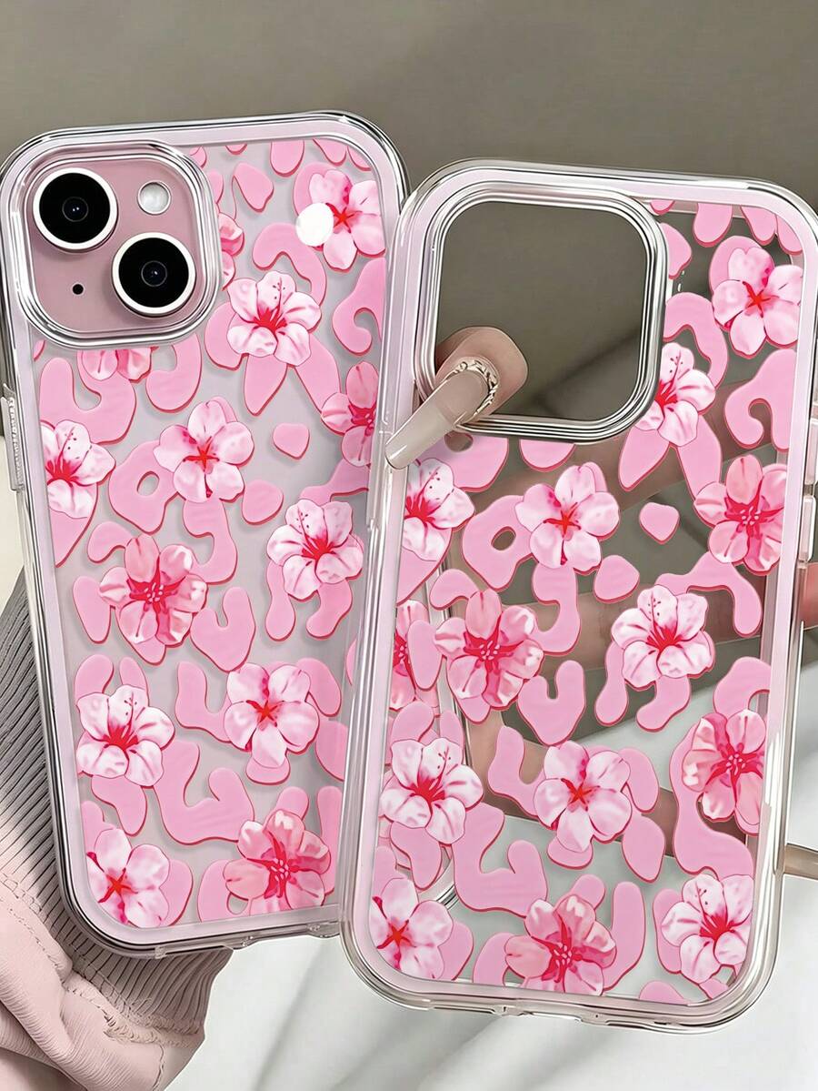 Leopard Print Painted Hole Minimalist 2-In-1 Matte Pink Frame Shockproof Thickened Phone Protective Case Suitable For Ip 17 Ip 17pro Ip 17promax IP16/11/16pro/16plus/16promax/16e/15Promax/13/14/12/XS/XRip15PROMAX Protective Shell Iphone16 XR /7/8 /Iphone16PROMAX/Iphone15Promax/12PROMAX/13PROMAX/14PROMAX 13 11 12p14 Women P11 Soft Shell P12 Shockproof XS.XR Phone Case Outer Shell Protective Cover - Multicolor - View 1