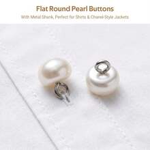 200/100/25pcs 10mm White Pearl Buttons – Round Mushroom Shape Decorative Sewing Buttons For DIY Craft, Clothing & Accessories - A - View 7