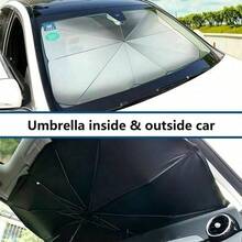 Foldable Umbrella-Style Car Front Windshield Sun Shade With Silver And Titanium Silver Coating, UV Protection, Heat Insulation, One-Click Open/Close, Portable Storage, Universal For Sedan And SUV, Summer Interior Sun Protection Modification Accessory - Multiple Styles - View 7